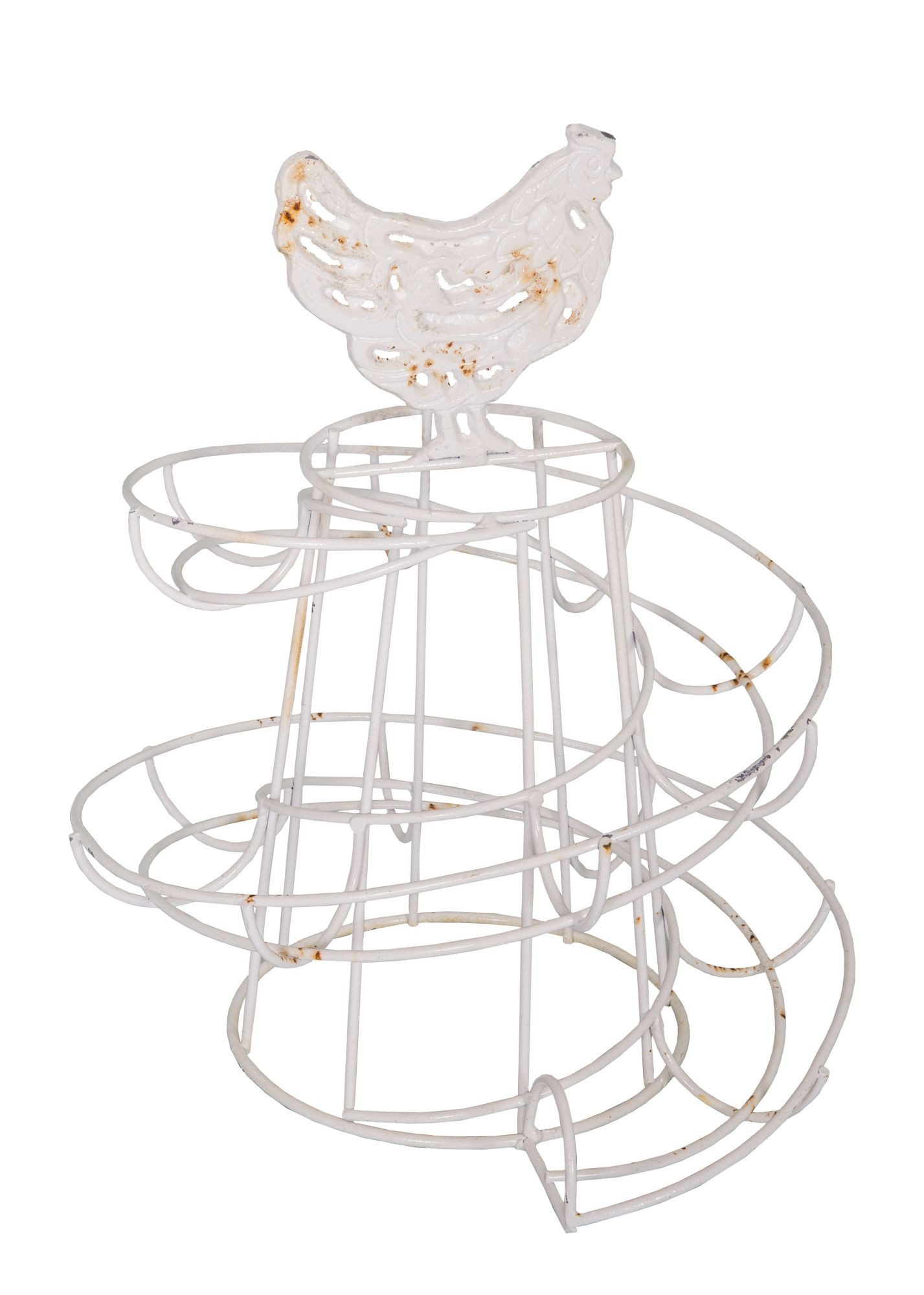 AnticLine Eierkorb Eierständer Eierkorb für 24 Eier Weiß Metall Antic Line SEB16132