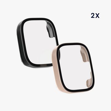 kwmobile Smartwatch-Hülle 2x Hülle für Xiaomi Redmi Watch 3 Active, Fullbody Fitnesstracker Glas Cover Case Schutzhülle Set