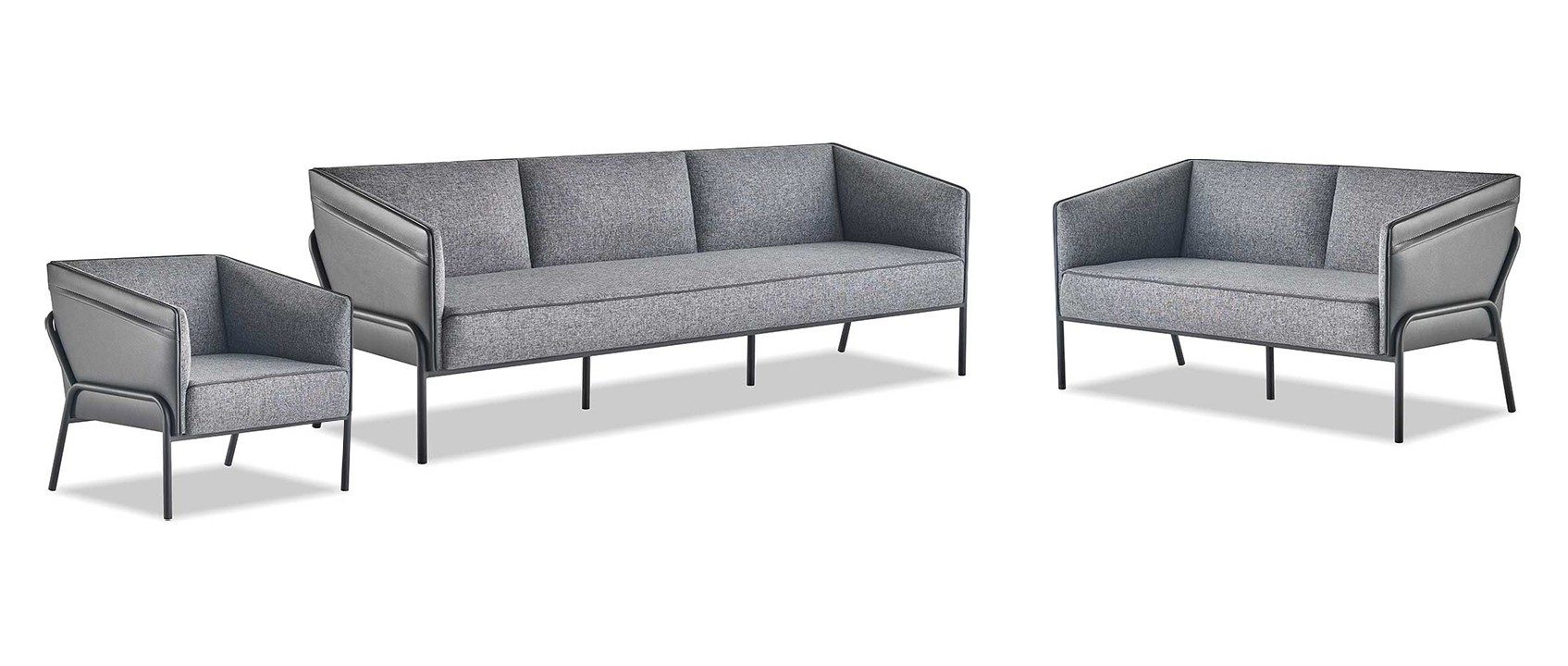 Xlmoebel Polstergarnitur Modernes Sofa-Set: 3-Sitzer, 2-Sitzer, Sessel in Grau, (Sofa-Set, 3-tlg., 3-Sitzer, 2-Sitzer, Sessel), Made in Europa