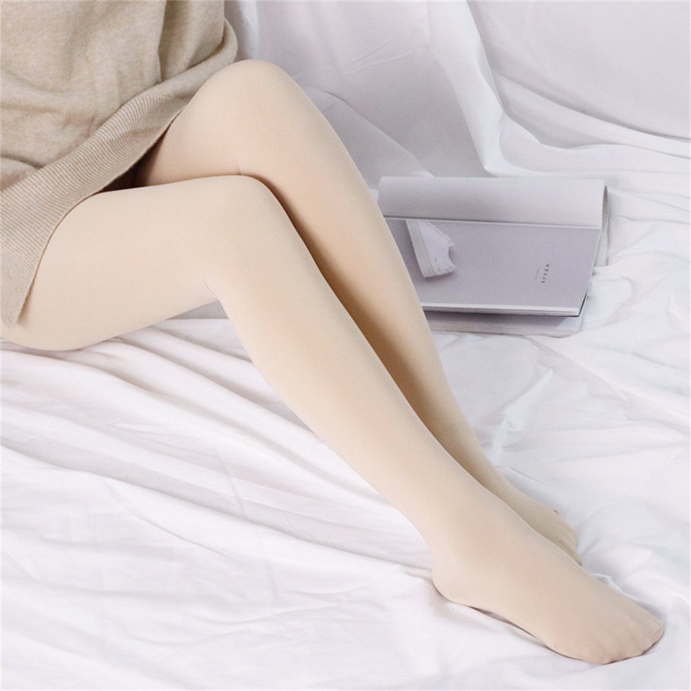 Fake-Translucent 320g Strumpfhosen DAYUT Warme Strumpfhose Legs Fleece-Strumpfhose Damen