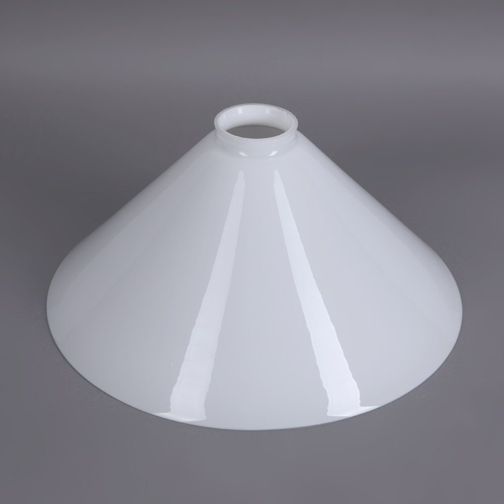 Home4Living Lampenschirm Schusterschirm Ø 300mm weiß Ersatzglas Lampenglas, Glänzend