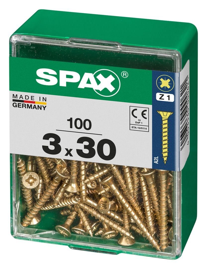 PZ - Holzbauschraube 1 mm Spax 100 30 SPAX 3.0 Universalschrauben x