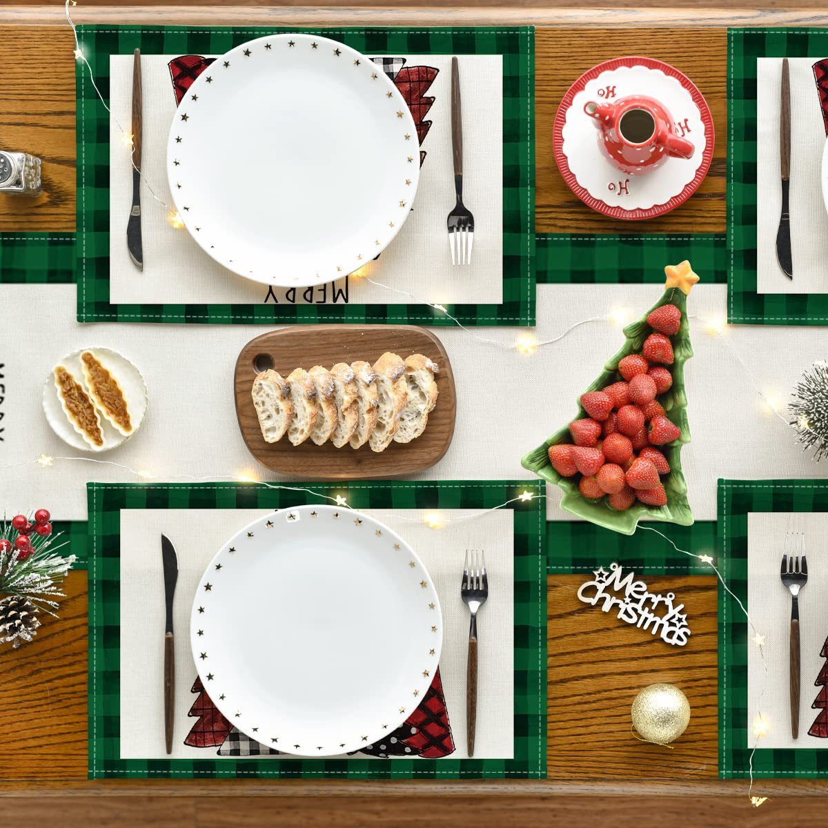 Coonoor Platzset Weihnachten Platzsets 4er Set, 30x45cm Urlaub Tischsets günstig online kaufen