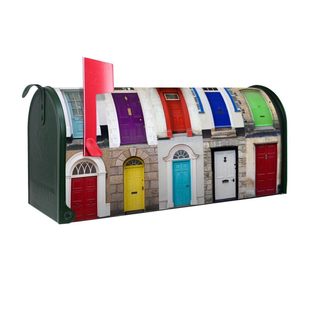 banjado Amerikanischer Briefkasten Mailbox Türen (Amerikanischer Briefkasten, original aus Mississippi USA), 22 x 17 x 51 cm grün
