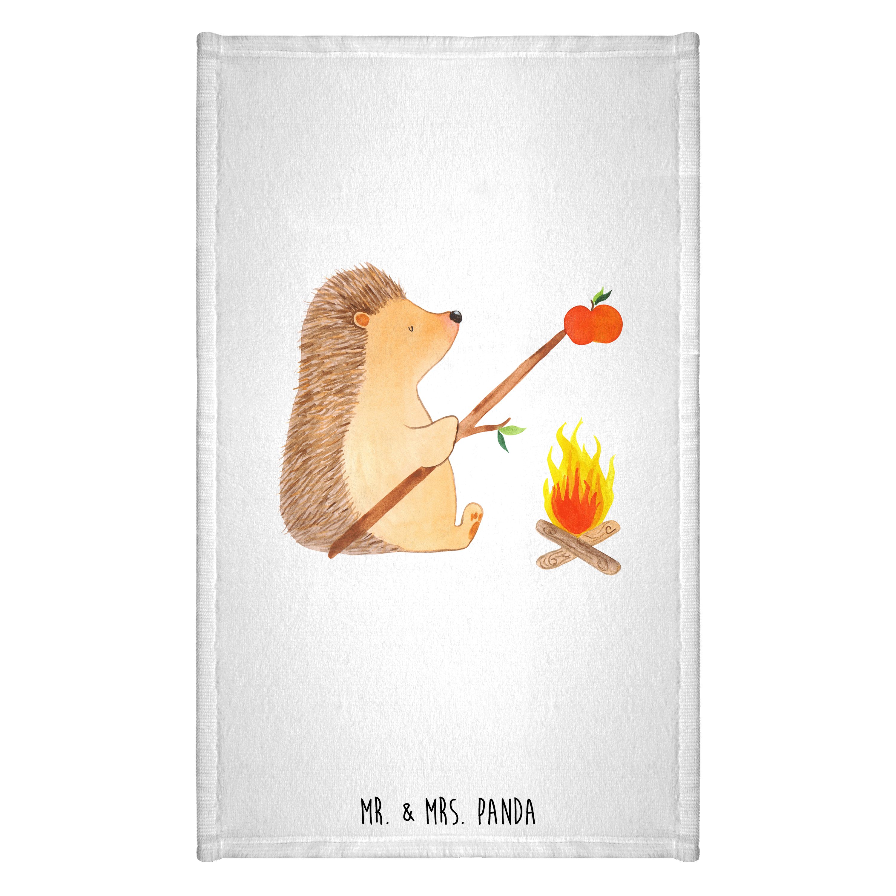 Handtuch Igel Grillen - Weiß - Geschenk, lustige Sprüche, Tiere, arbeitslos, F