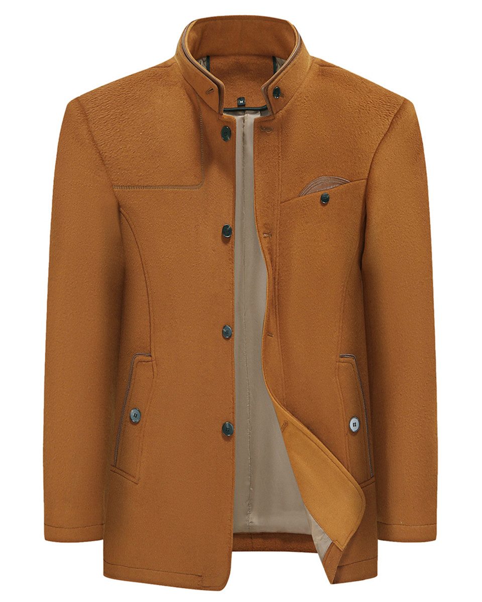 Allthemen Wollmantel mit Stehkragen Wintermantel Herren warmer Kurzmantel günstig online kaufen