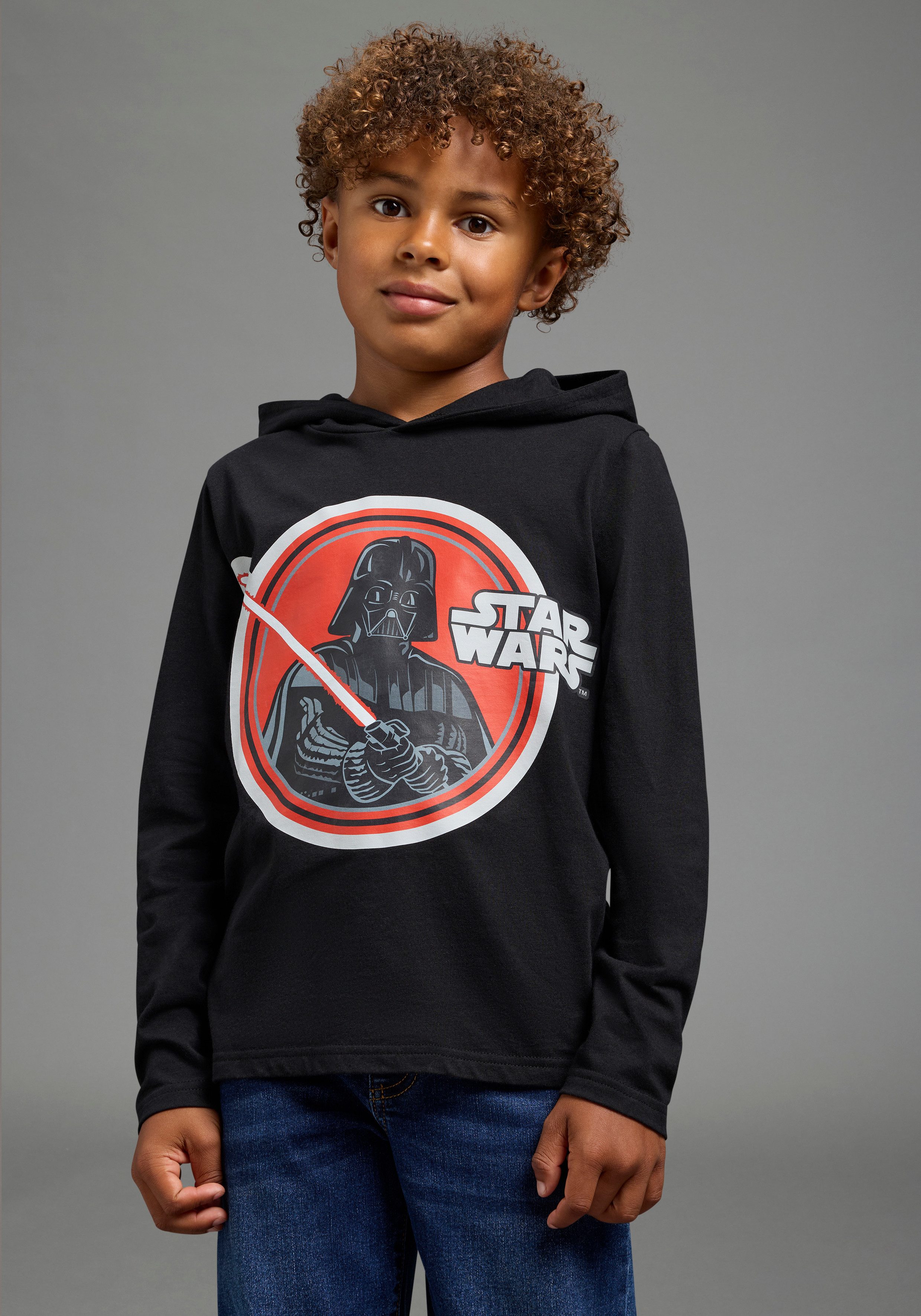 KIDSWORLD Kapuzenshirt STAR WARS: DARTH VADER Shirt, Disney Disney-Shirt, Basic-Passform, Langarm, mit Kapuze, Streetwear-Stil