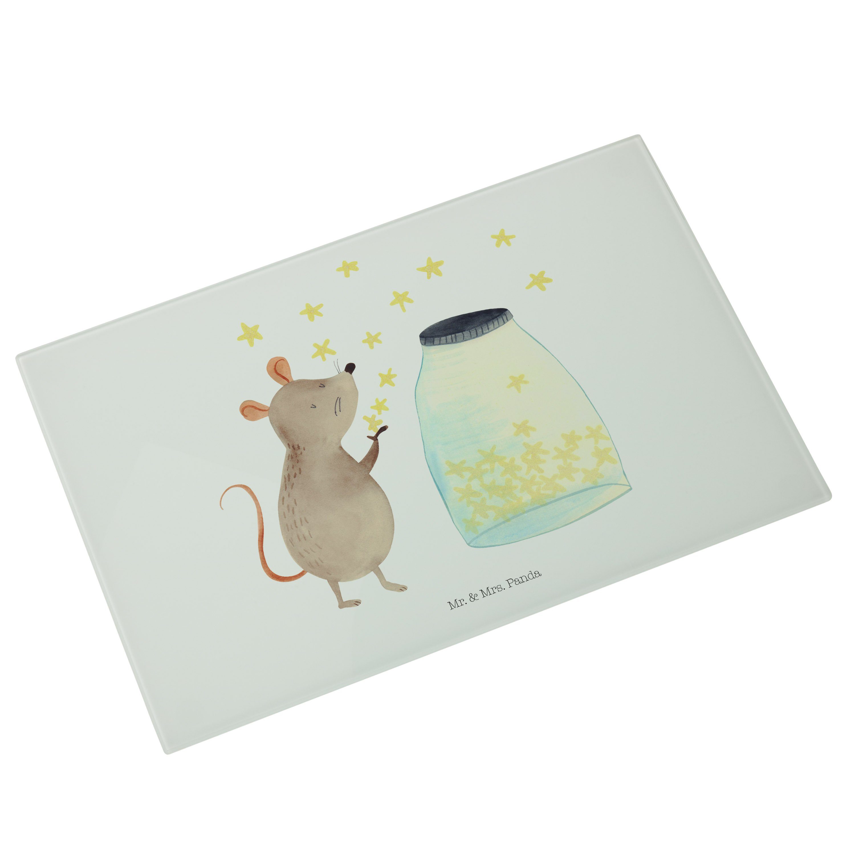 Laune, & Sterne Geburtstag, Mr. Mrs. - Gute Sc, (1-St) Glas, Premium Weiß Maus Servierbrett Panda Geschenk, - Tiermotive,