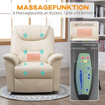 HOMCOM Massagesessel Sessel mit Aufstehhilfe, Massagestuhl mit Heizfunktion (Relaxsessel, 1-St., Fernsehsessel), bis 150 kg belastbar