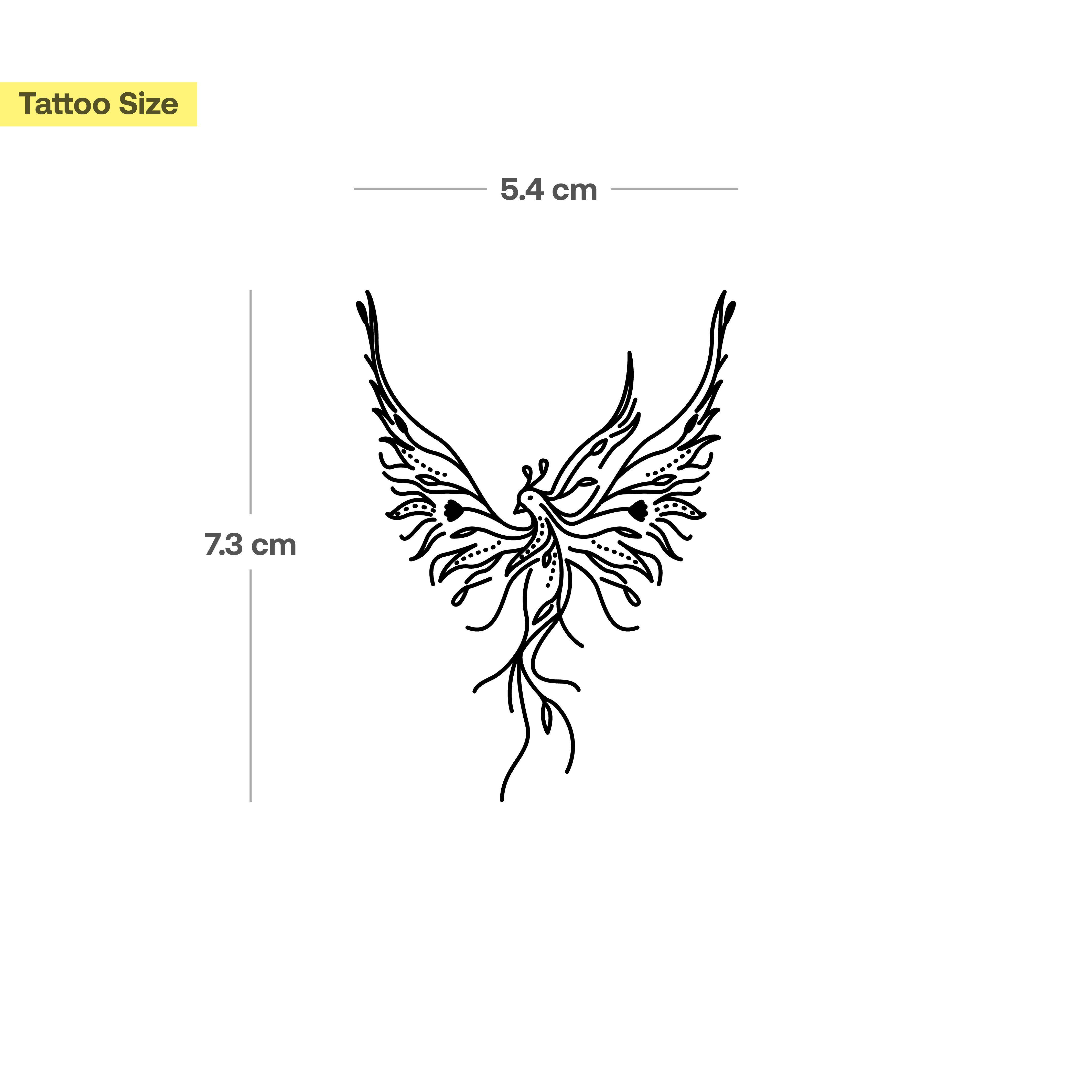 Inkster Schmuck-Tattoo Phönix, wasserfestes temporäres Tattoo, 2 Wochen Halt