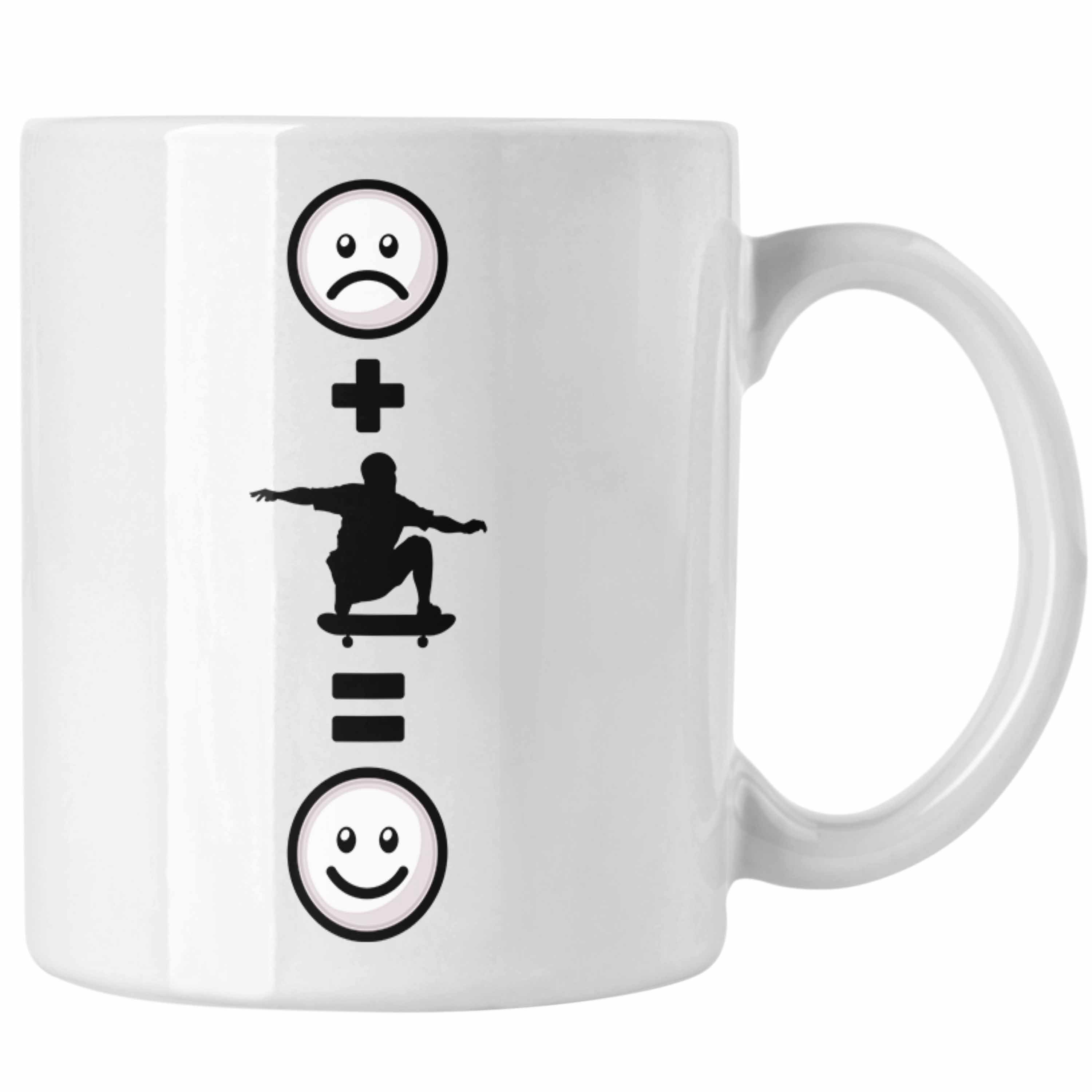 Trendation Tasse Skateboard Tasse Geschenk für Skater Skateboarder Geburtstag Lustige G Weiss