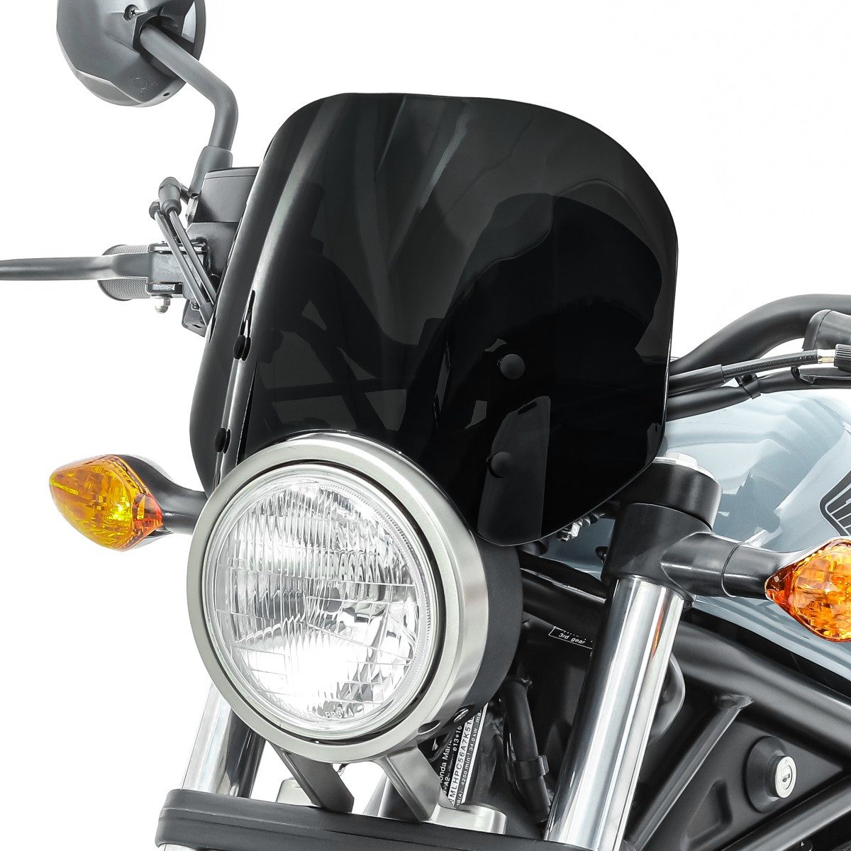 Motorradhelm-Visier Windschild / Windschutzscheibe für Honda Rebel 500 17-26 # schwarz