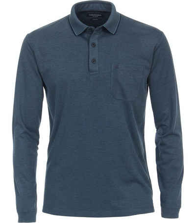 CASAMODA Langarmshirt Polo-Shirt unifarben Poloshirt