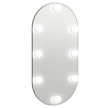 vidaXL Spiegel Spiegel mit LED-Leuchten 80x40 cm Glas Oval