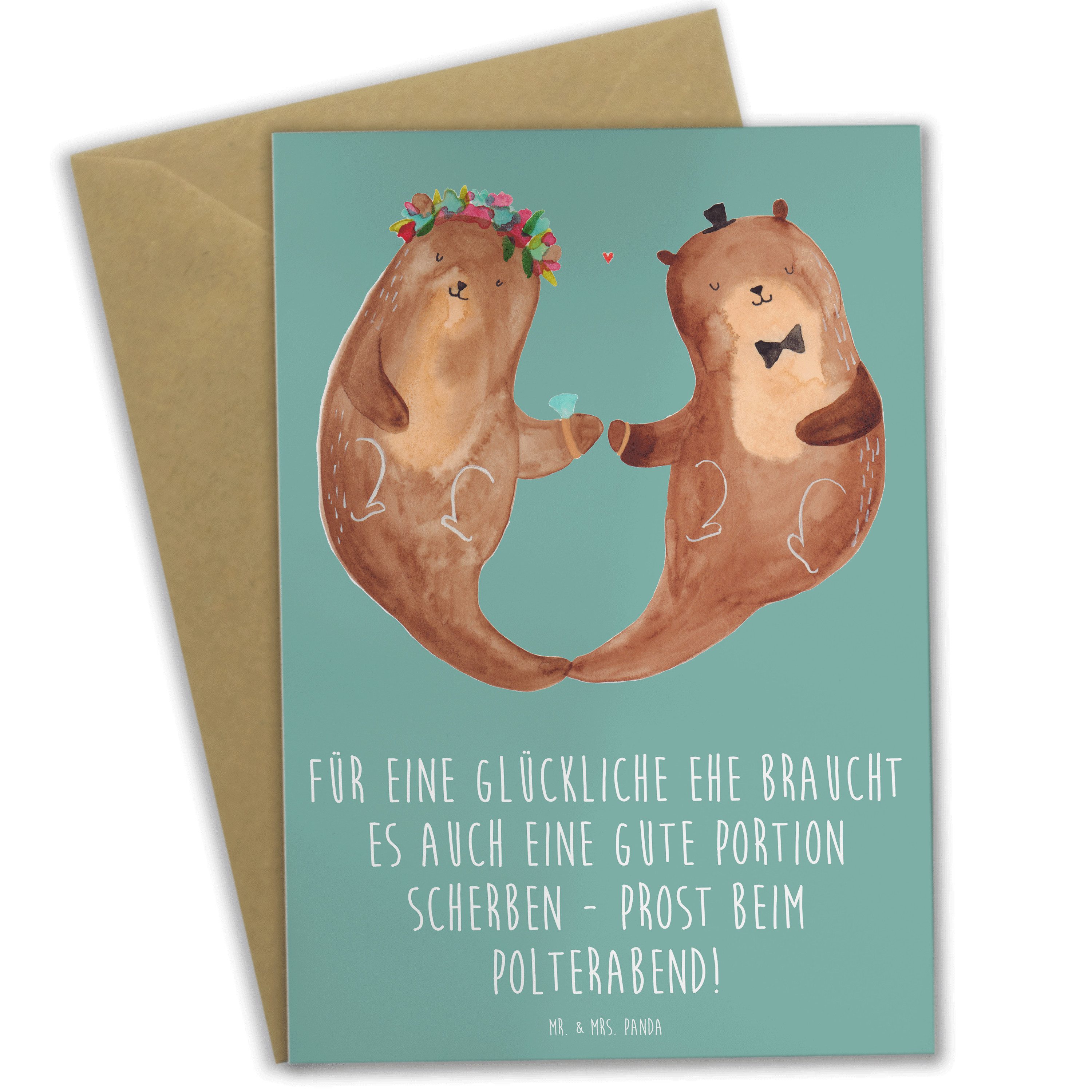 Grußkarte Scherben Polterabend - Meeresbrise - Geschenk, Hochzeitsbrauch, Gesch