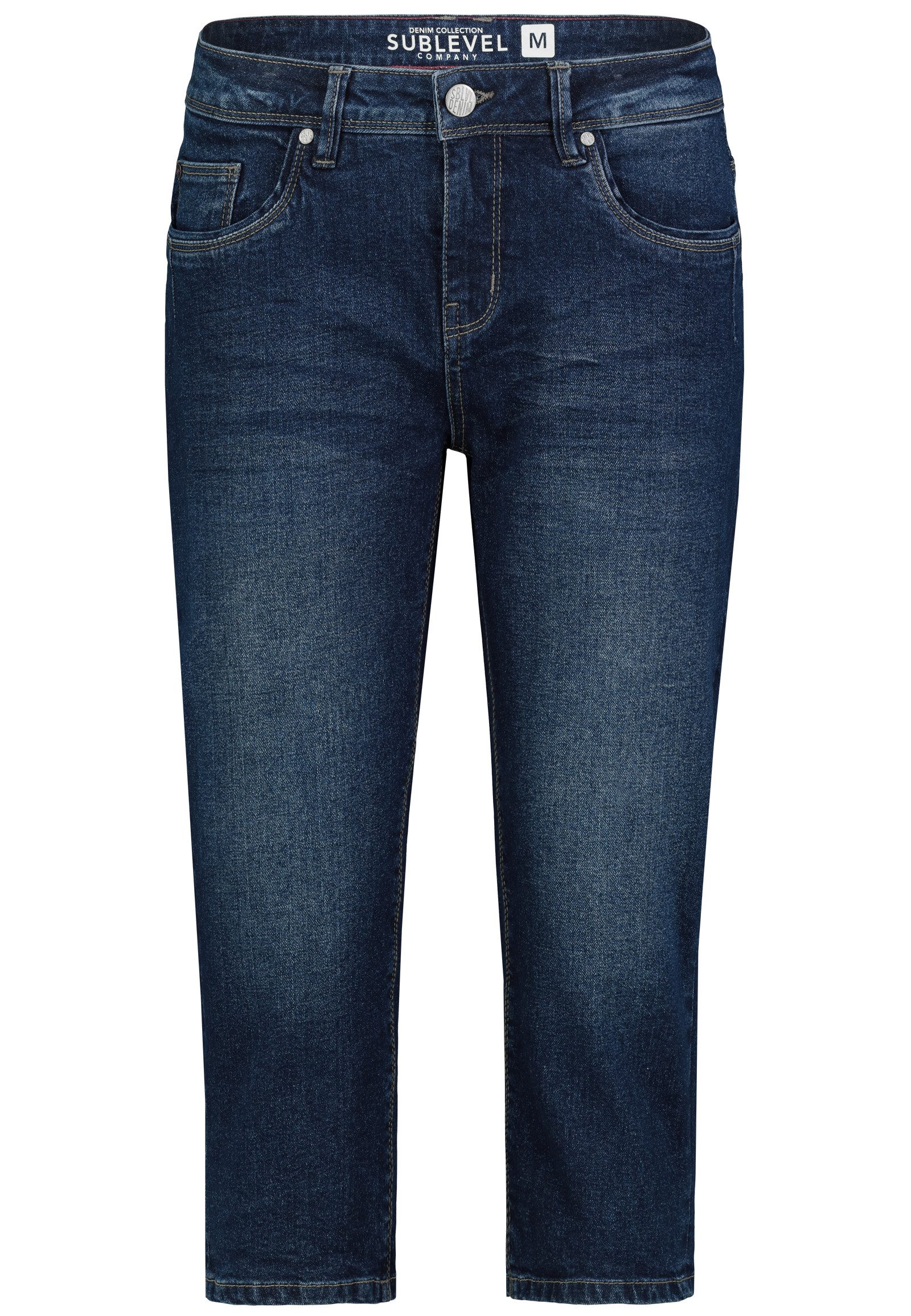 SUBLEVEL Jeansshorts Mid Waist Kurze Jeans Eingriffstaschen Denim Capri Sho günstig online kaufen