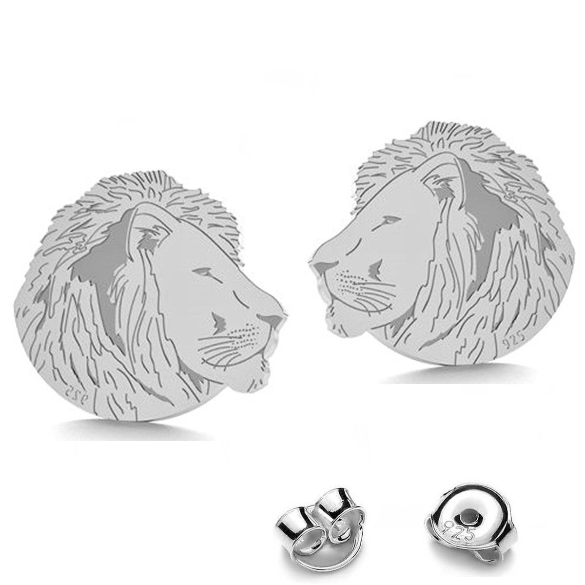 Goldene Hufeisen Paar Ohrstecker Löwe Ohrstecker aus echtem 925 Sterling  Silber Ohrringe (1 Paar, inkl. Etui), Geschenkidee