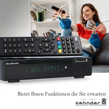 Zehnder HX-2300-Alphanumerisches Display - 12V SAT-Receiver (AAC-LC, PVR, HDMI, SCART, USB, Coaxial, Einkabel tauglich)