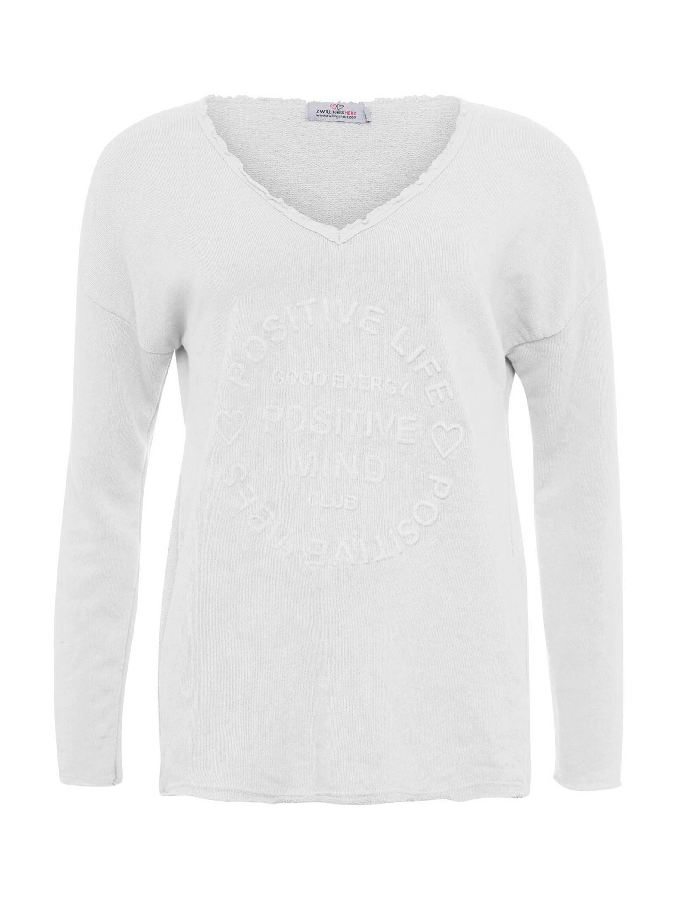 Zwillingsherz Sweatshirt Positive Mind (1-tlg) Fransen