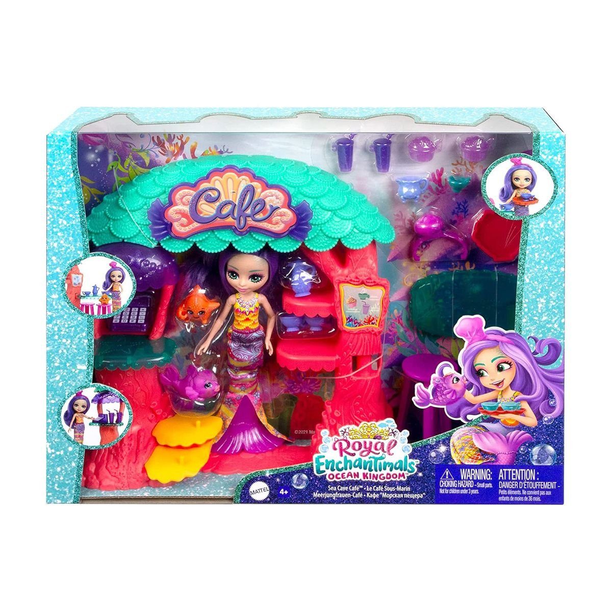 Spielwelt Spielset - Café Mattel® Ocean Royal - HCF86 Kingdom Meerjungfrauen - Enchantimals Mattel