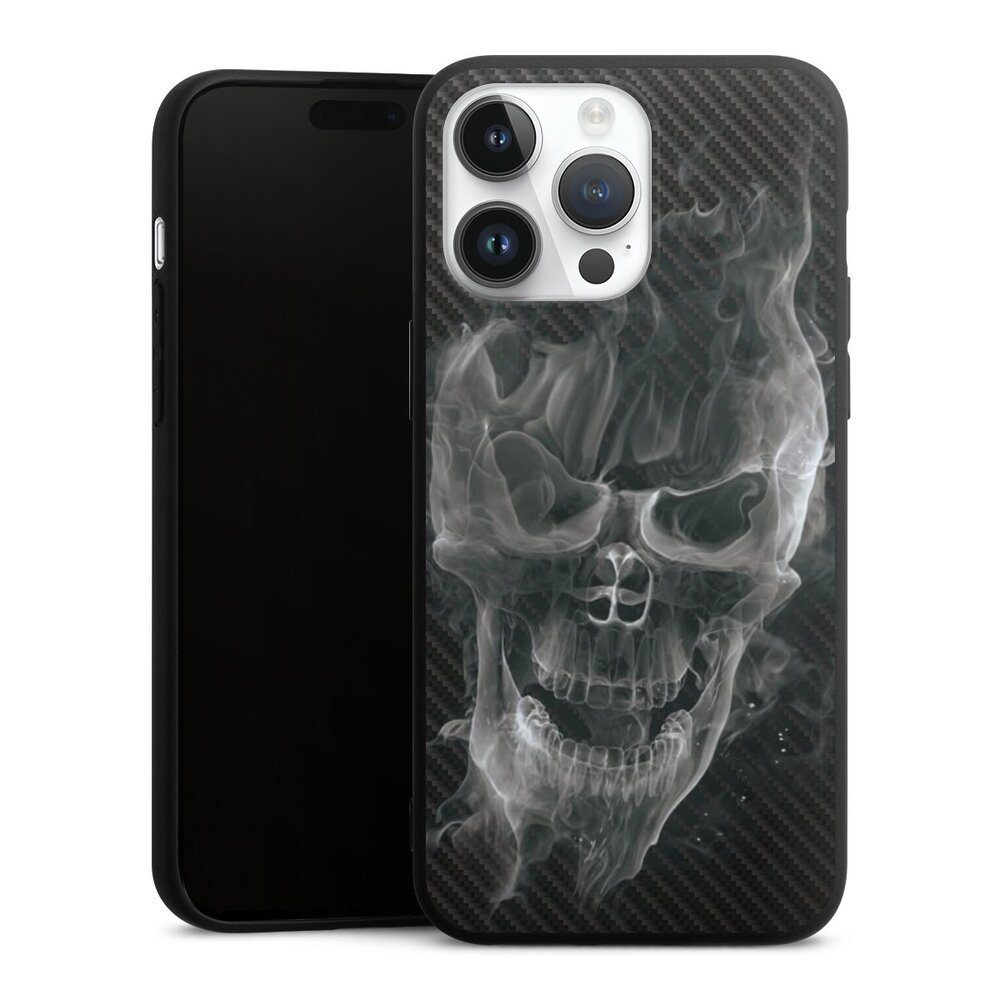 Handyhülle Totenkopf Schädel Carbon Smoke Skull Carbon