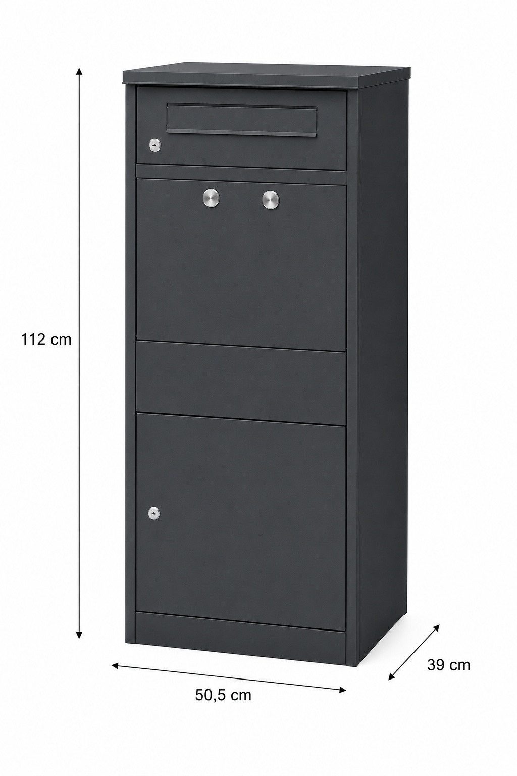 Radius Paketbriefkasten Paketbriefkasten Letterman 4 Anthrazit inkl. LED Licht