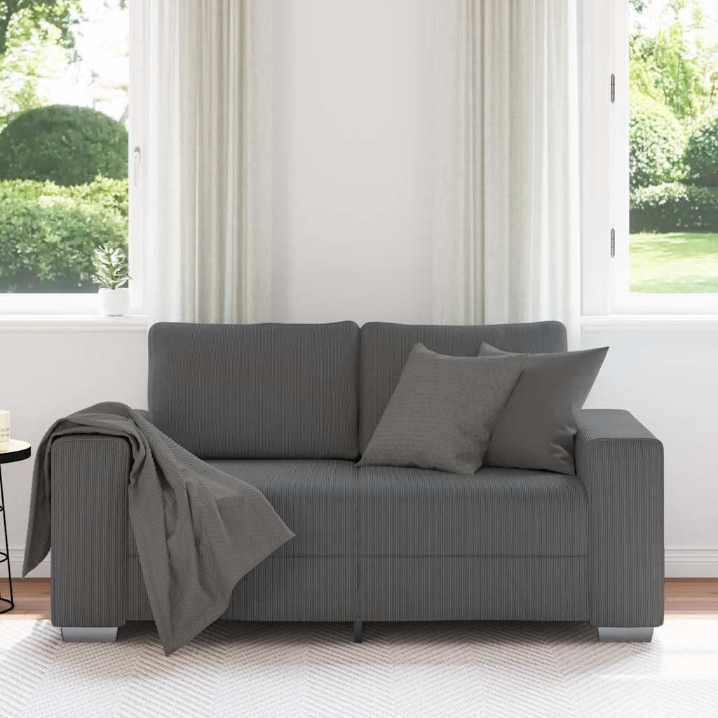 vidaXL Sofa Zweisitzer-Sofa Dunkelgrau 160x77x82 cm Cordstoff, 1 Teile günstig online kaufen