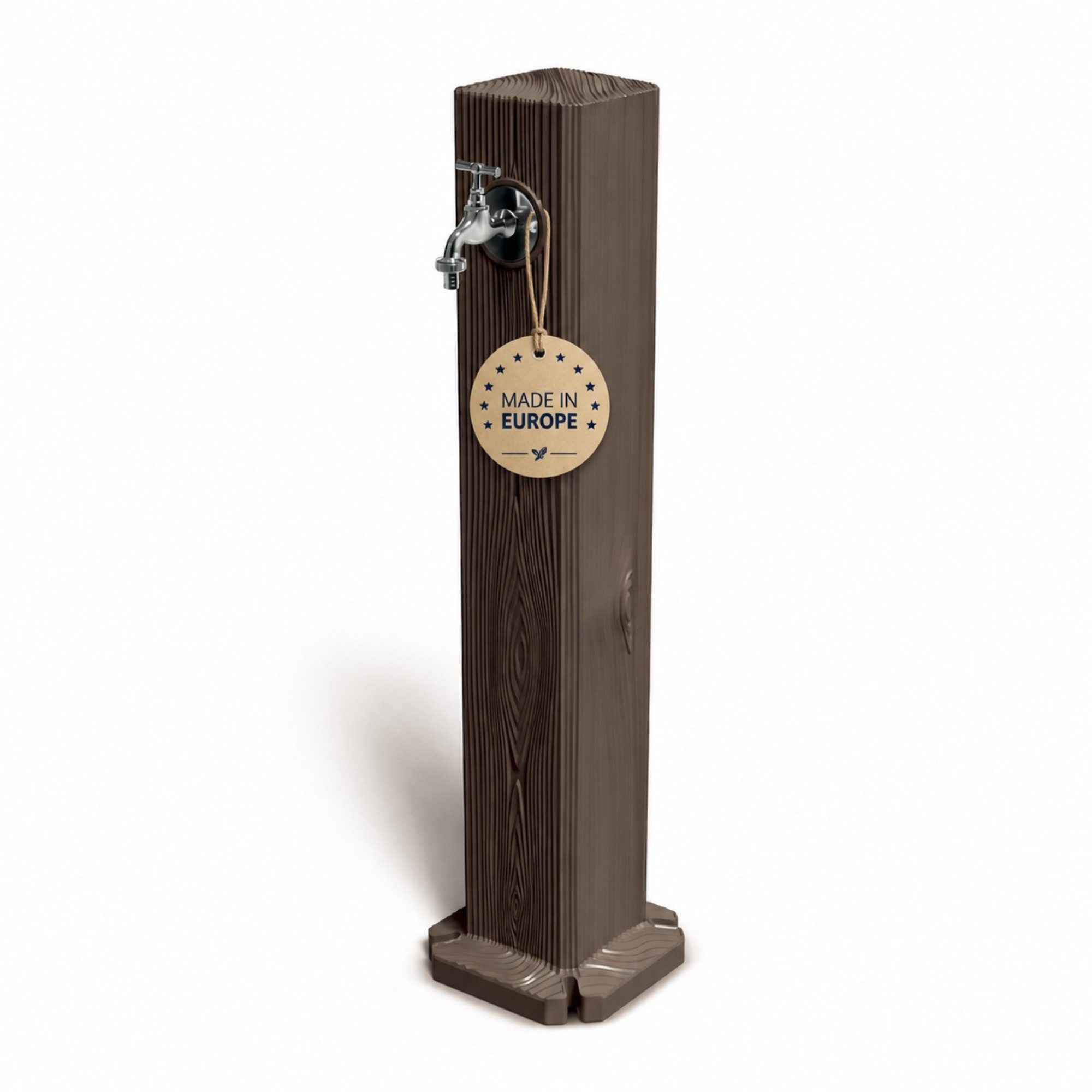 YourCasa Gartenbrunnen Timberline Wassersaüle Garten 90cm Holzoptik, Made in Europe