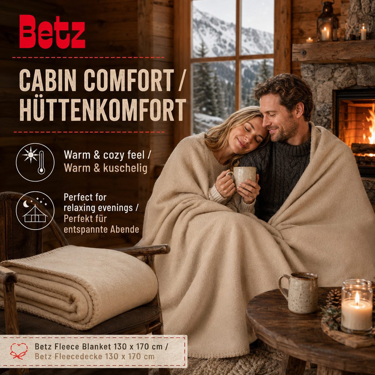 Wohndecke Betz Fleecedecke 130x170 cm 180g/m² – Weiche Wohndecke & Kuscheldecke, Betz, Leicht, wärmend & pflegeleicht – Bild 5 von 5