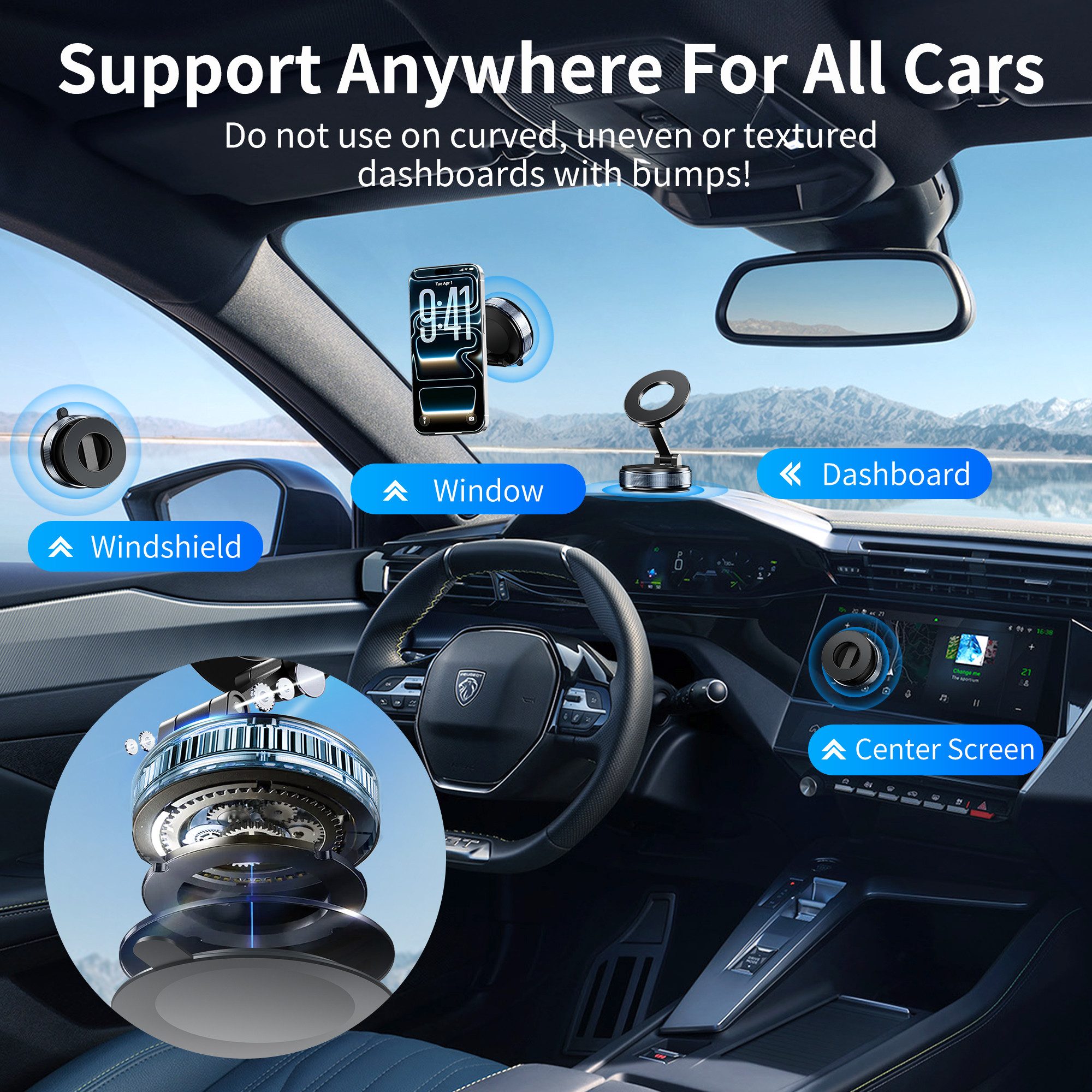 Luckice Smartphone-Halterung Autotelefonhalterung Handyhalterung Auto, (360° verstellbare magnetische Vakuum-Handyhalterung, kompatibel mit iPhone 17 Pro Max, 16, 15, 14, 13 und 12)