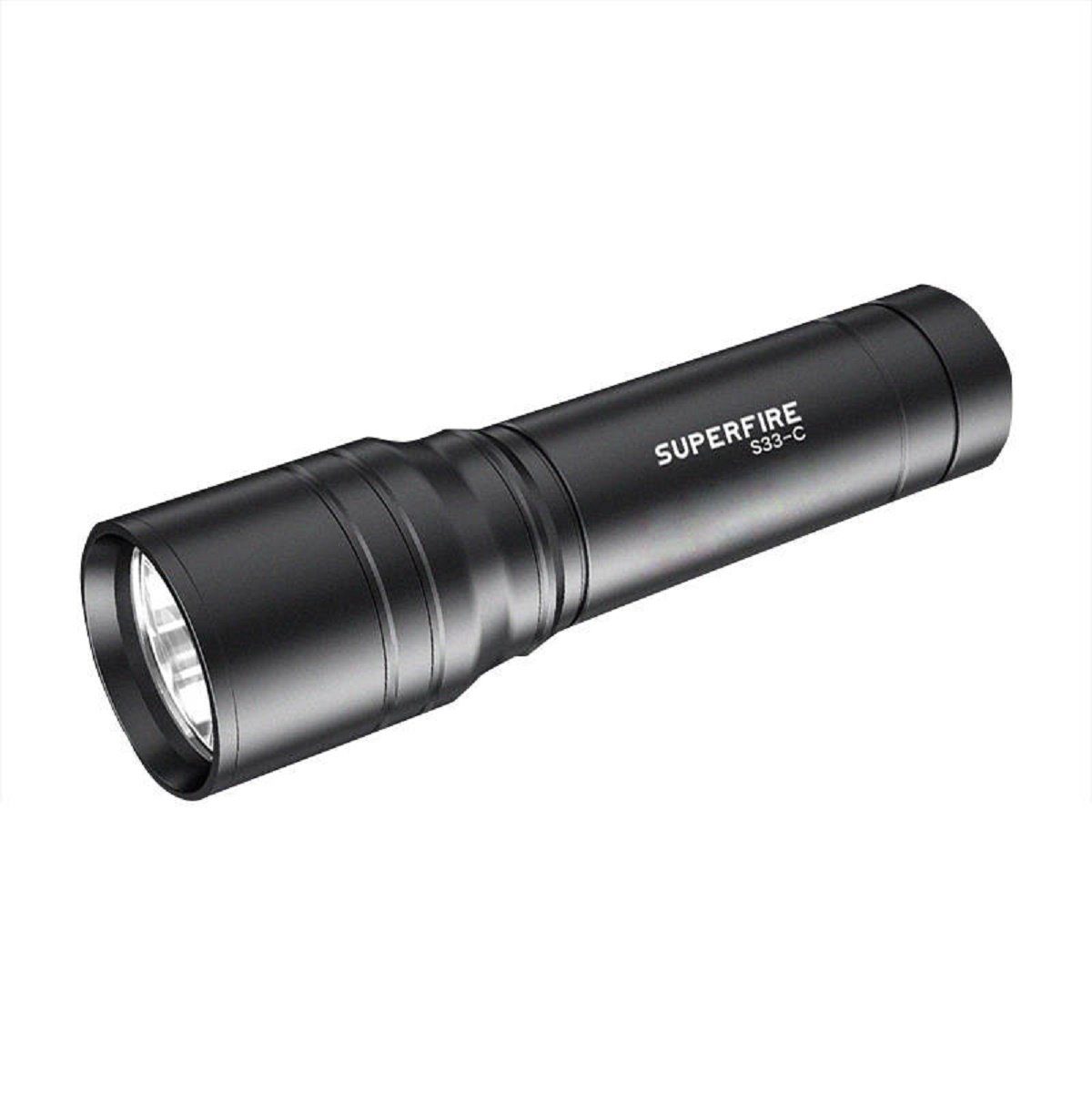 Superfire Taschenlampe S33-C 5W Taschenlampe, USB, 4 Betriebsmodi IP43 Schwarz (1-St) | Taschenlampen
