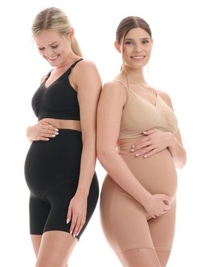 Herzmutter Umstandsslip Baumwoll-Mix - Schwangerschaft - Wäsche - Langbein (Einzelpack, 1-St) Schwangerschaftsslip - Überbauch-Shorts