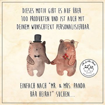 Mr. & Mrs. Panda Servierbrett Bär Heirat - Transparent - Geschenk, Bär Verheiratet Heirate Heirat H, Bambus, (1-St), Individuelle Gravuren