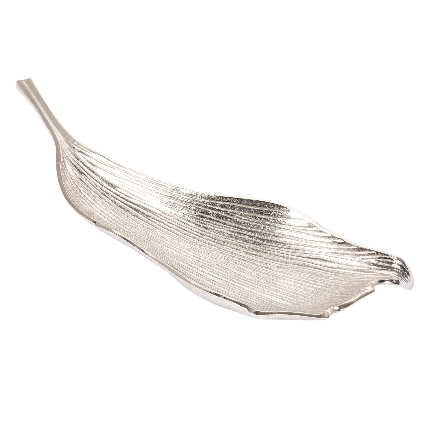 riess-ambiente Dekoschale ABSTRACT LEAF 64cm silber, Metall · im Blattdesig günstig online kaufen