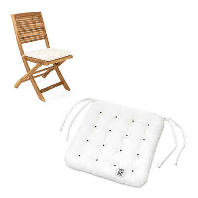 HAVE A SEAT Living Stuhlkissen - bequeme Sitzkissen 40x40 cm Indoor / Outdoor - Premium Sitzauflage, orthopädisch, wetterfest, UV-Schutz (8/10), komplett waschbar bis 95°C