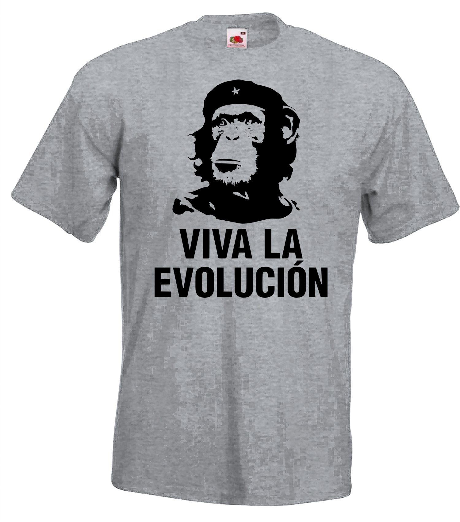 Youth Designz T-Shirt Viva la Evolucion Herren Fun T-Shirt mit trendigem Frontdruck Grau
