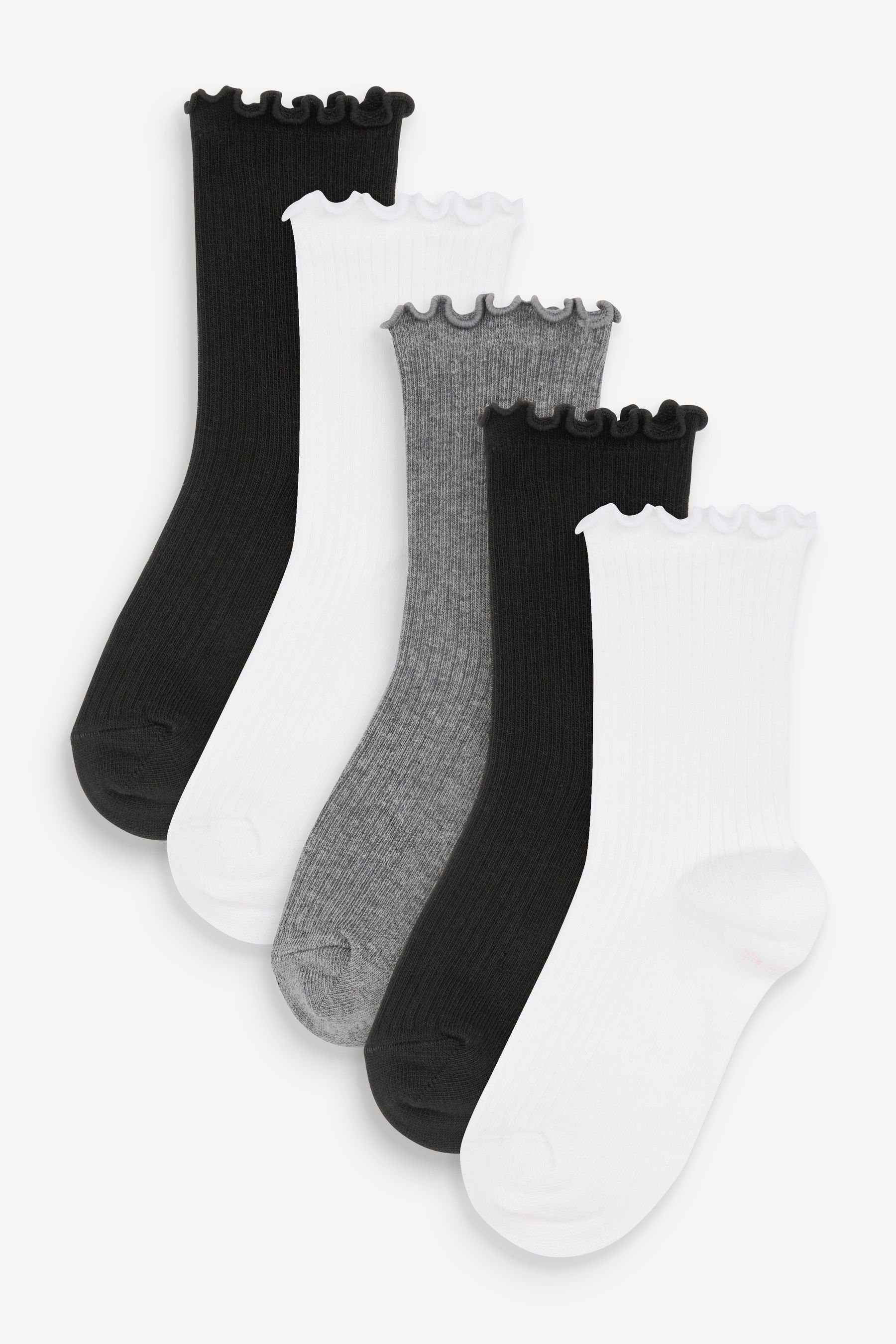 Next Socken Socken mit gekräuseltem Saum im 5er-Pack (5-Paar)