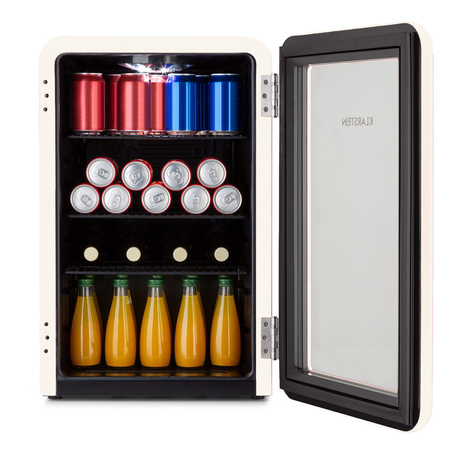 Klarstein Getränkekühlschrank HEA13-PopLife-65L 10040736, 69 cm hoch, 44 cm breit, Bierkühlschrank Getränkekühlschrank Flaschenkühlschrank mit Glastür