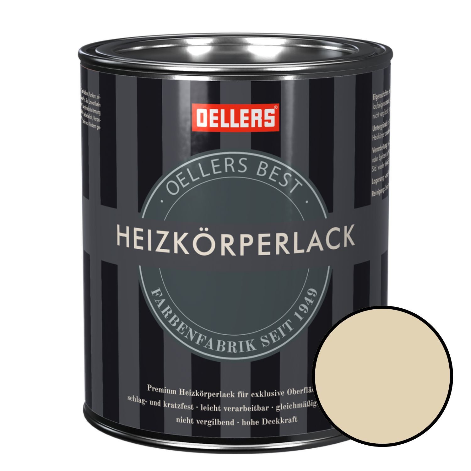 OELLERS Heizkörperlack Premium, 1 Liter Heizkörperfarbe, Heizungslack, Heizungsfarbe