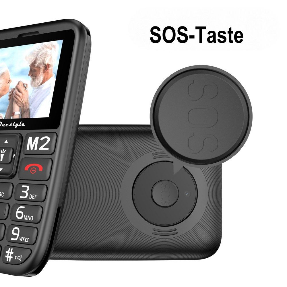 Onestyle Silver One Seniorenhandy mit Dual-SIM Seniorenhandy (Große Tasten, 2,4 Zoll QVGA-Farbdisplay, SOS-Taste)