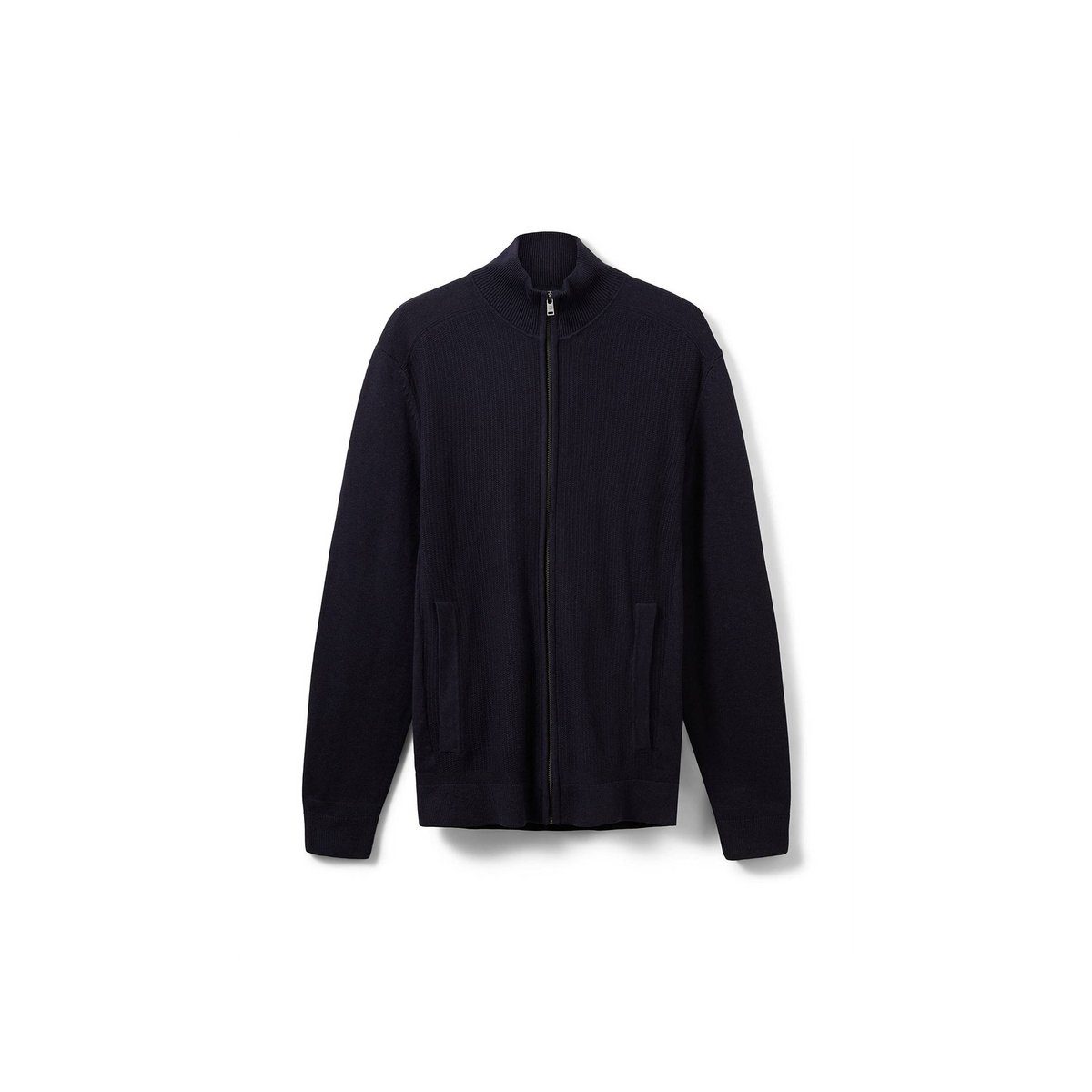 TOM TAILOR V-Ausschnitt-Pullover marineblau regular (1-tlg) Melange Knitted fit Navy