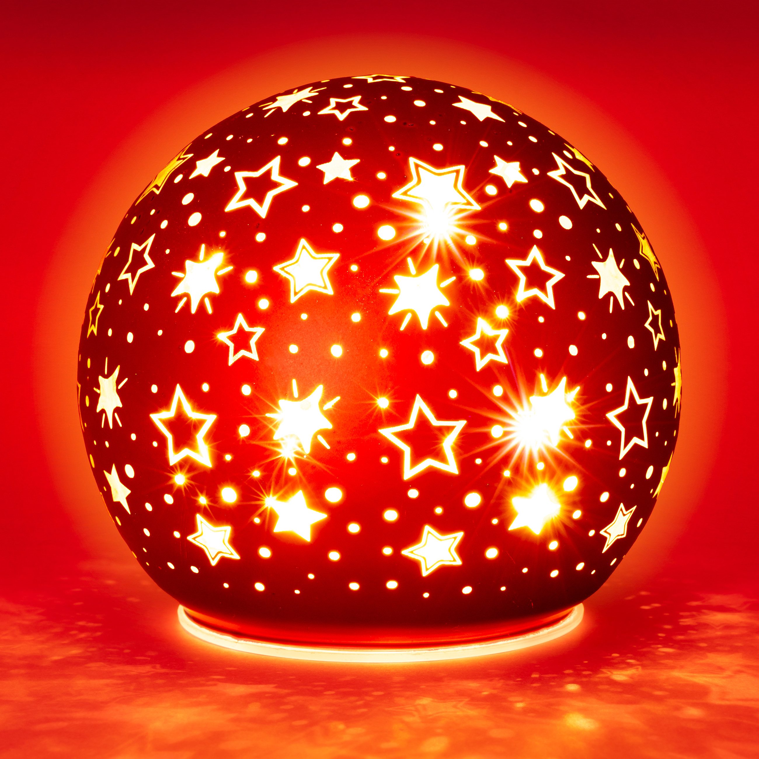 SIKORA Dekoobjekt DK30 LED Glas Nachtlicht Leuchtkugel Sternen Motiv mit Ti günstig online kaufen