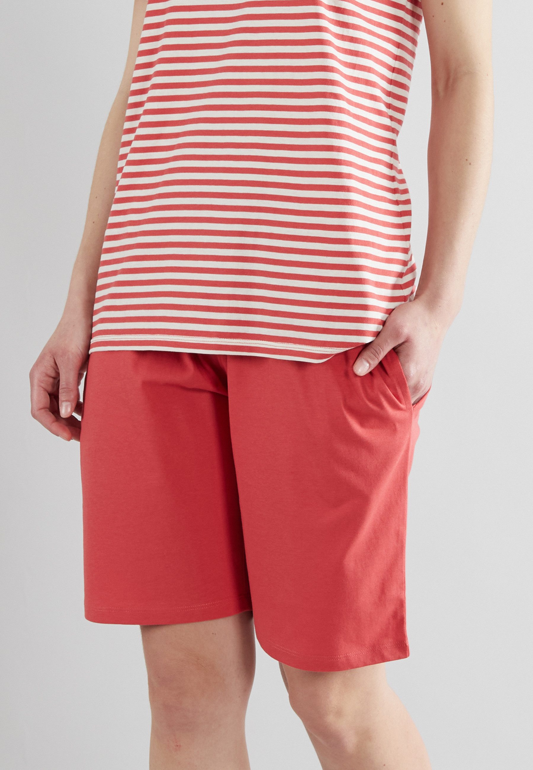 GÖTZBURG Shorty GÖTZBURG Damen Shorty rot quergestreift (1 tlg)
