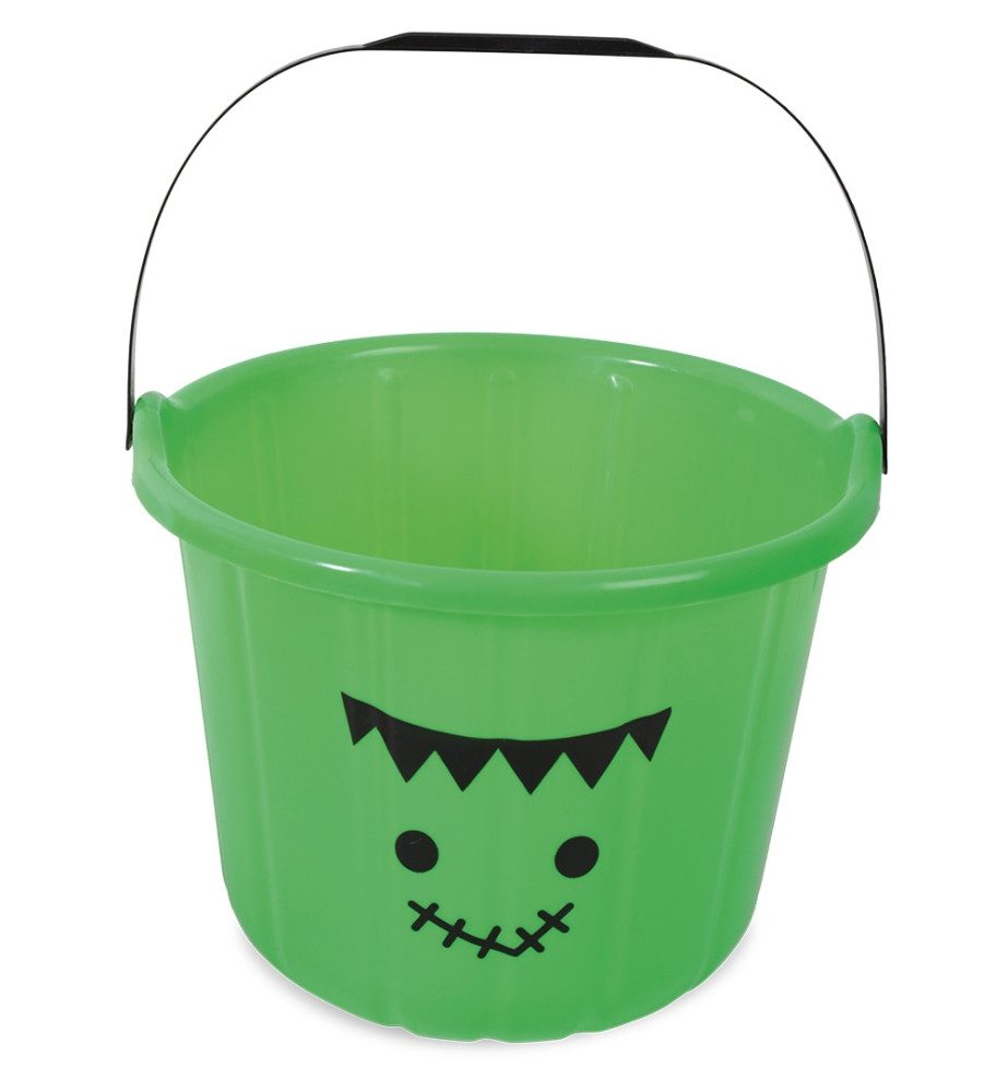 Fries Sandeimer Halloween Eimer mit Henkel Kürbis Süßes oder Saures Kinder Sammeln, Halloween Eimer