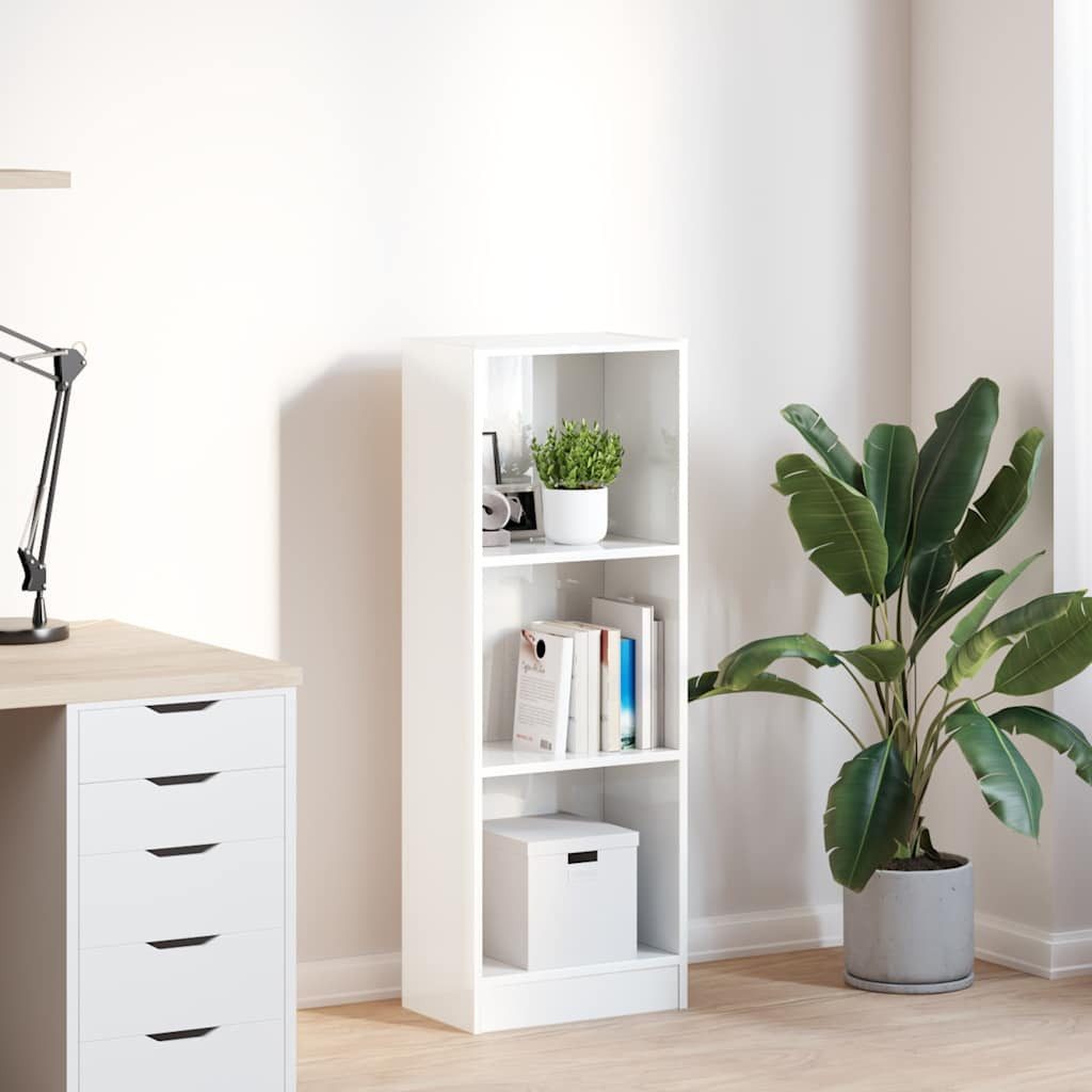 vidaXL Bücherregal Bücherregal Hochglanz-Weiß 40x24x109 cm günstig online kaufen