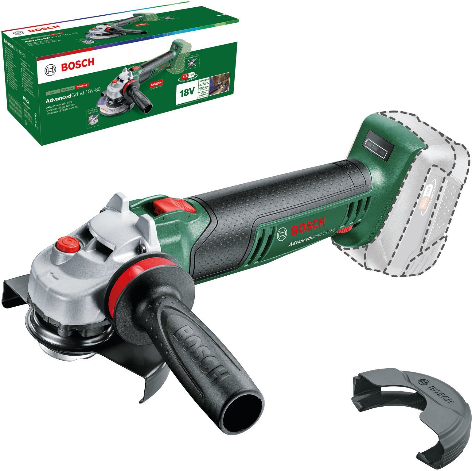 Bosch Home & Garden Akku-Winkelschleifer AdvancedGrind 18V-80 - solo, ohne Akku und Ladegerät | Winkelschleifer