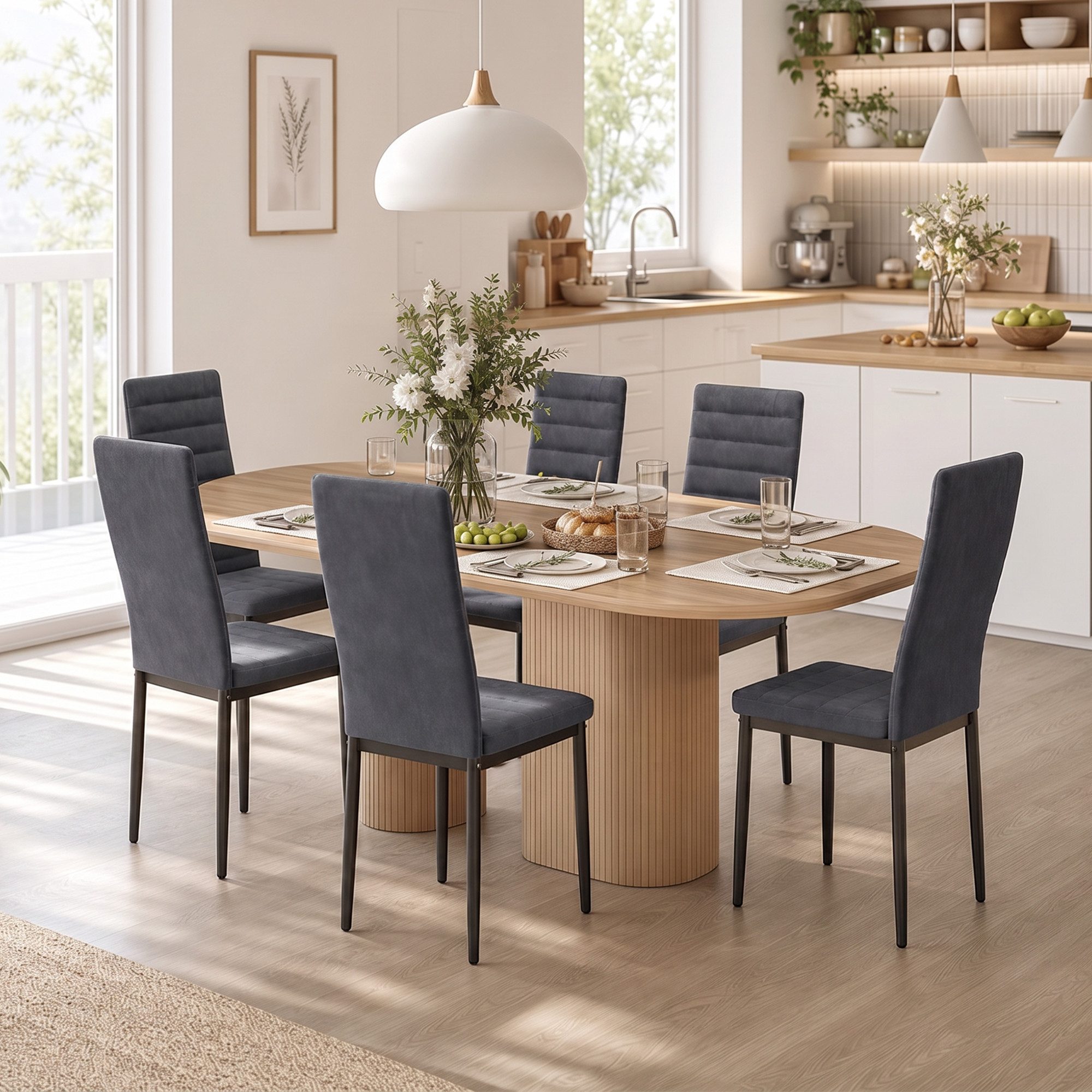 Blishom Esszimmerstuhl Esszimmerstühle 6er-Set, Küchenstuhl mit Gepolstert, 41x50x97 cm (6 St) – Bild 4 von 5
