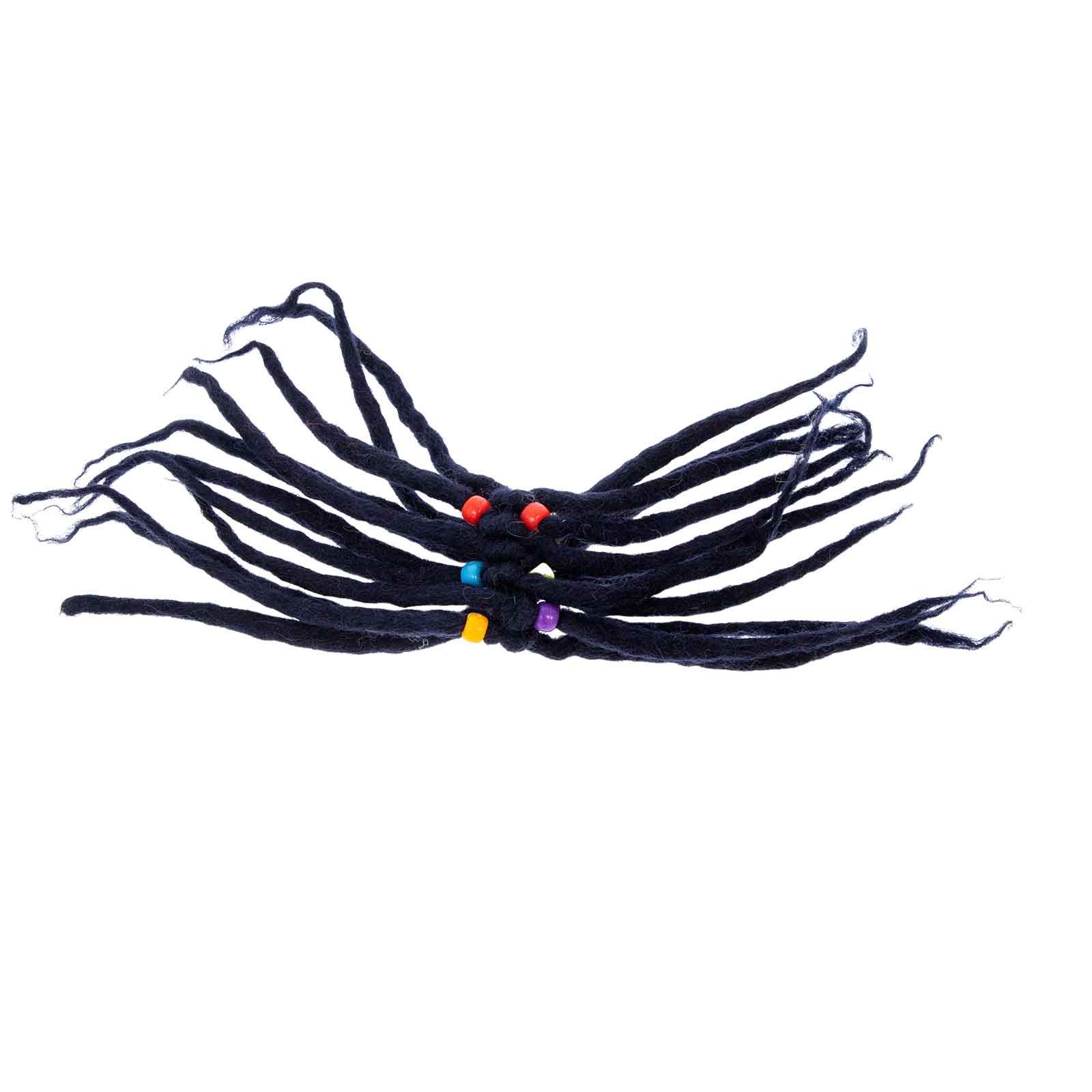 Stirnband KUNST&MAGIE Filz Haargummi Dreads Haarschmuck Rasta Blauschwarz