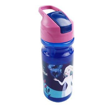 Disney Trinkflasche Disney Die Eiskönigin Wasserflasche Flasche 500 ml Griff Strohhalm
