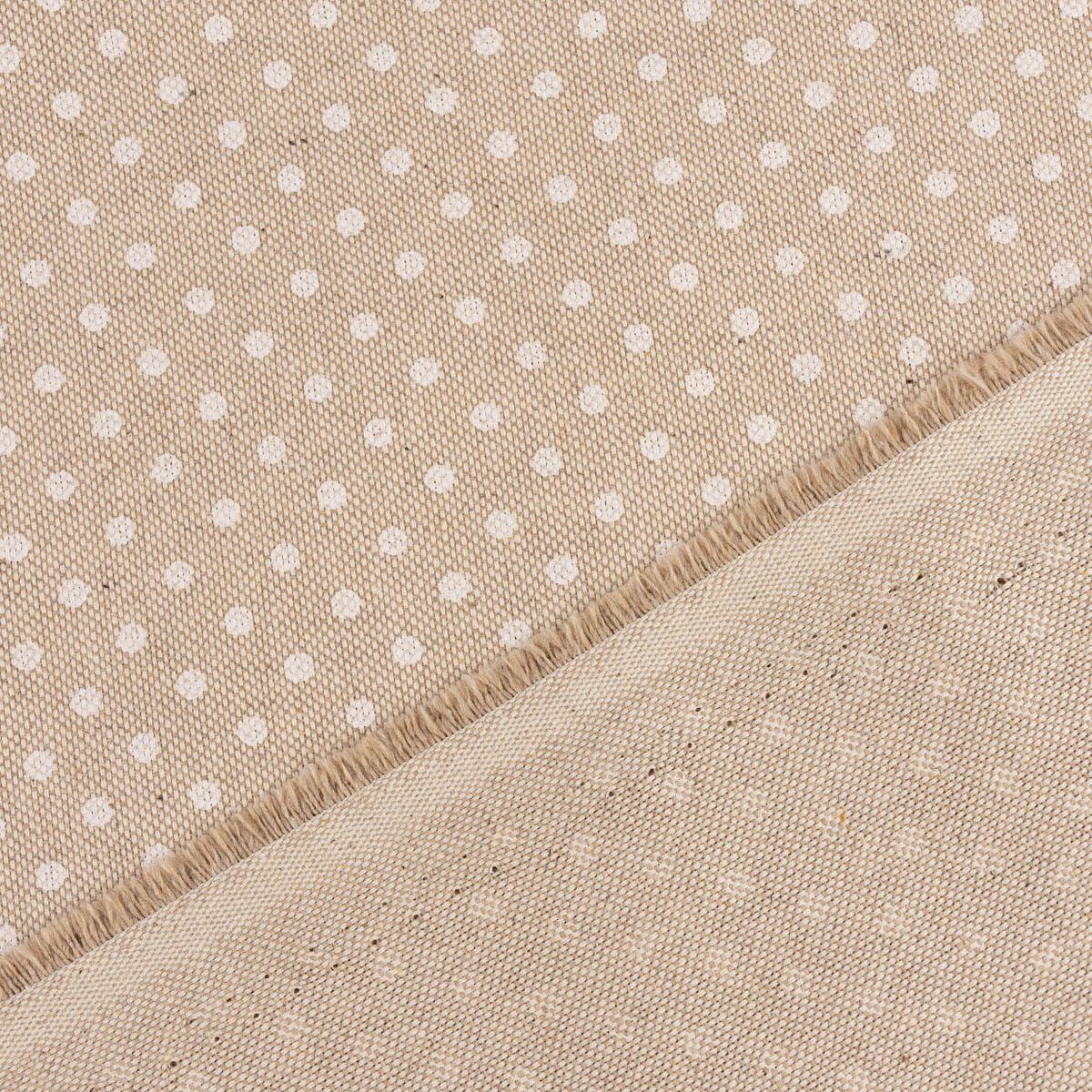 SCHÖNER LEBEN. Tischdecke Tischdecke Leinenlook Basic Dot Pünktchen natur div. Größen, handmade